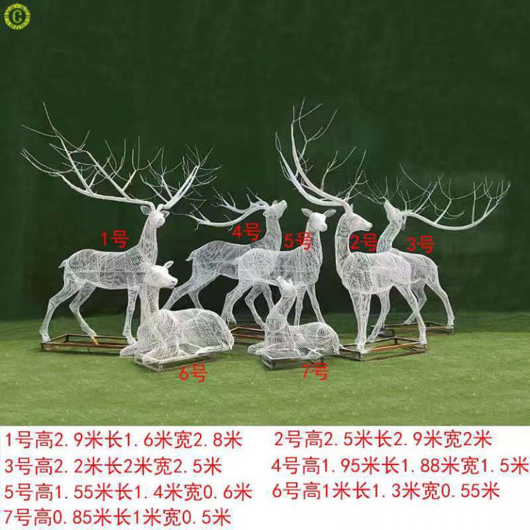 不锈钢镂空鹿雕塑 景观鹿雕塑 不锈钢镂空鹿雕塑 景观鹿雕塑