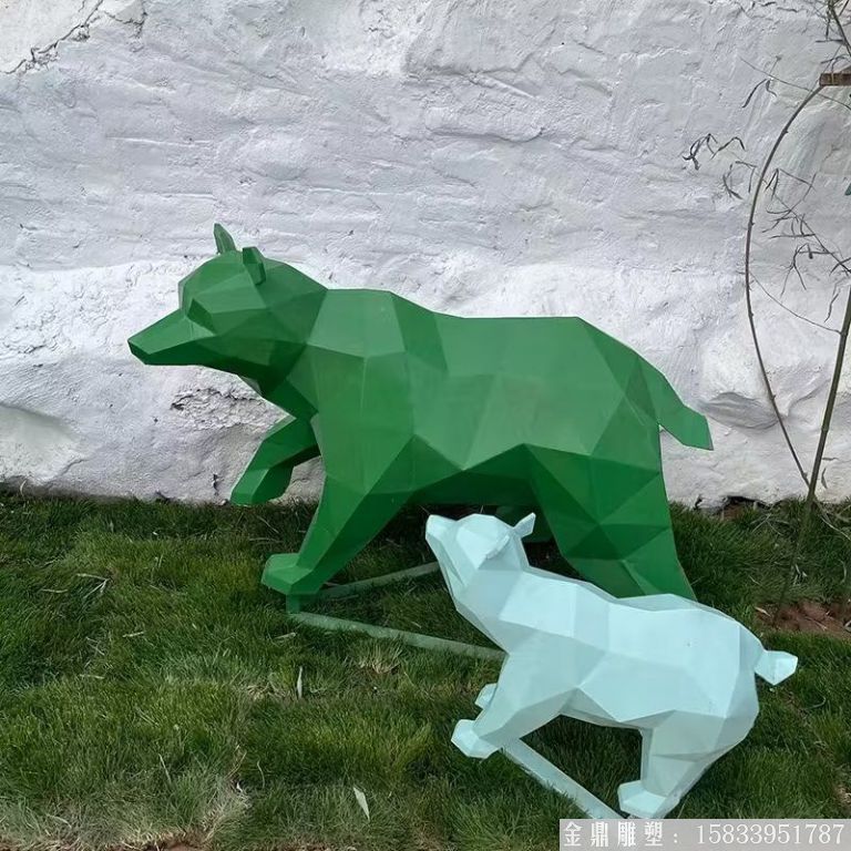 不锈钢北极熊雕塑45