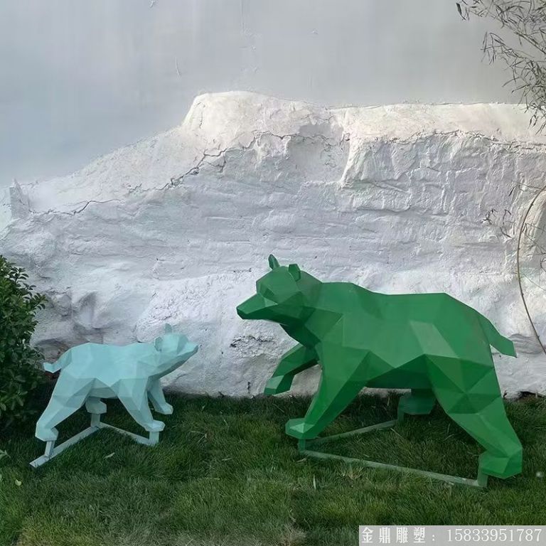 不锈钢北极熊雕塑46