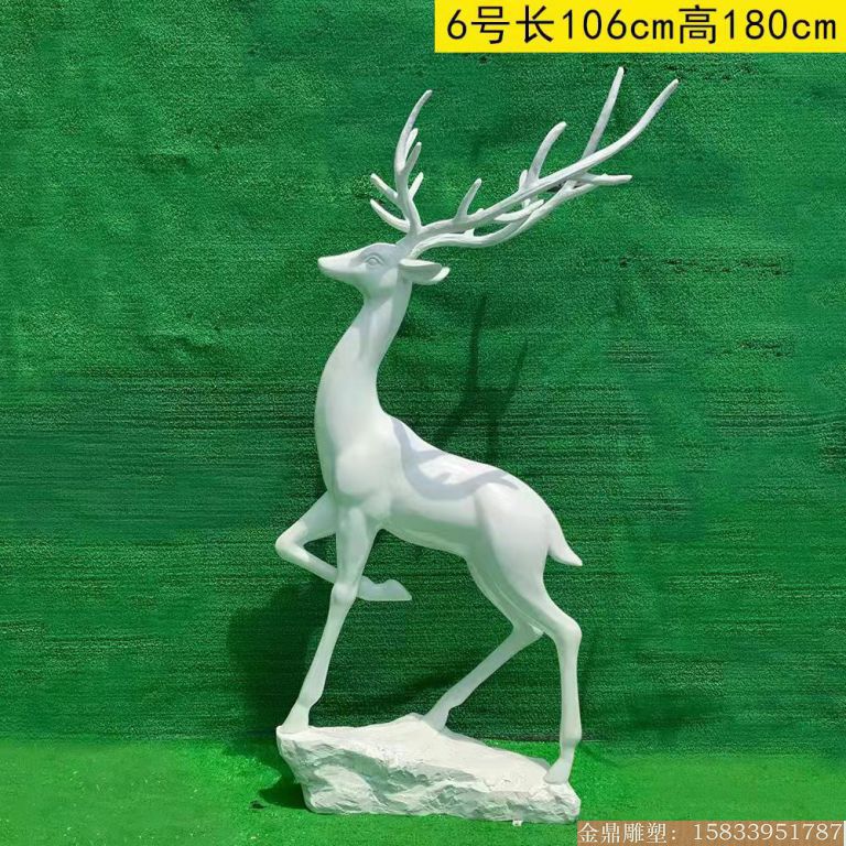 玻璃钢鹿雕塑喷漆 景观小鹿雕塑